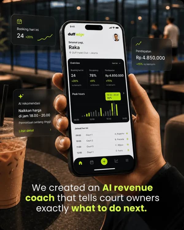 Duff Edge — AI revenue coach for court owners